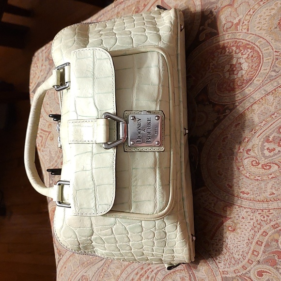 Dooney & Bourke Handbags - GUC Dooney and Burke pale green croc-embossed leather. Silver hardware.